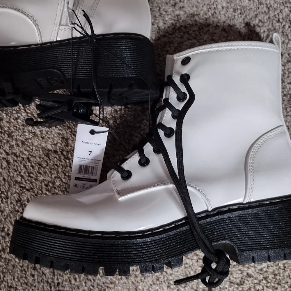 Madden NYC White Lug Boots - Picture 8 of 8